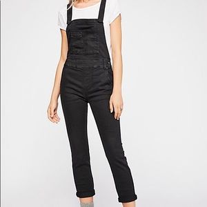 Free People Black Overalls